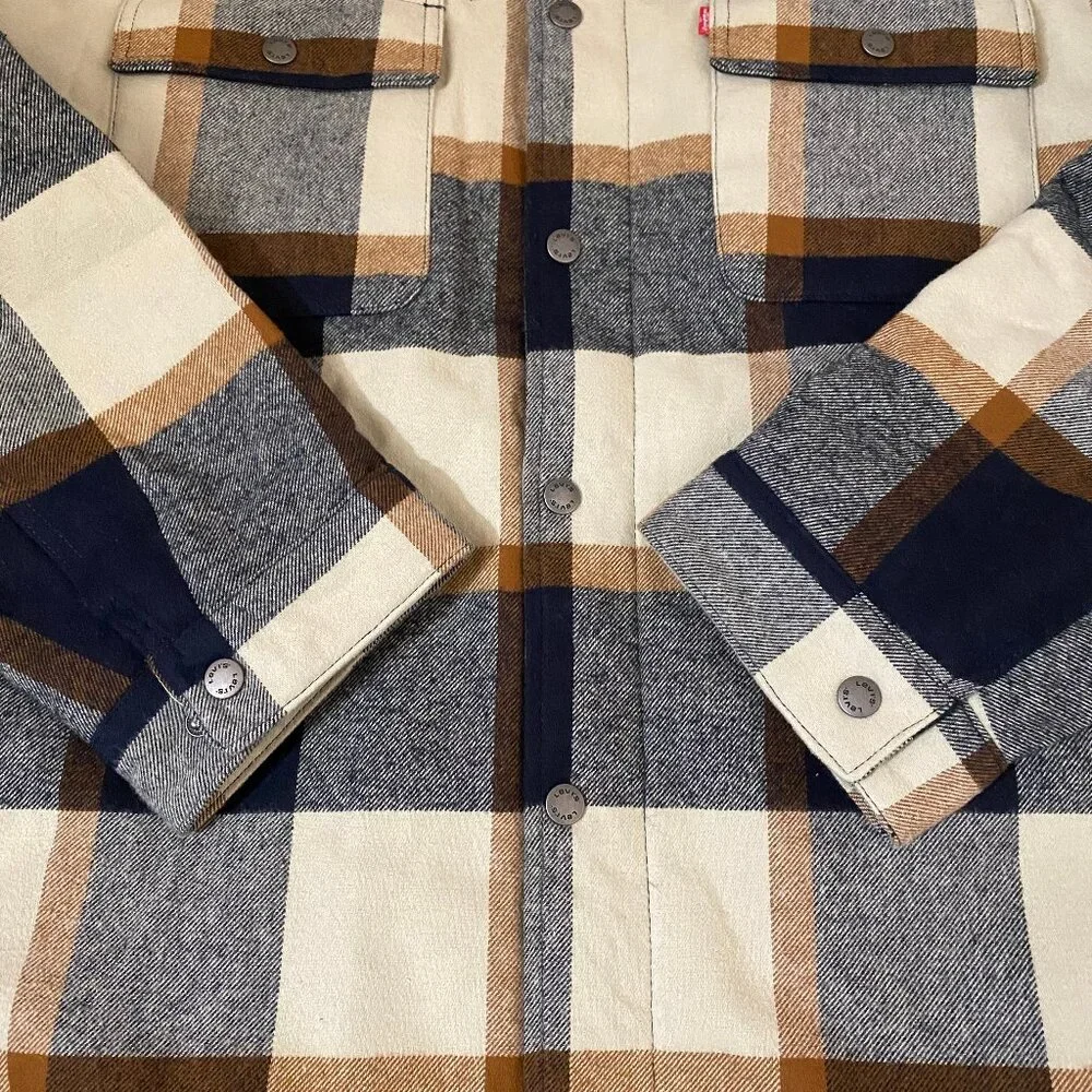 Levi's Plaid Sherpa Lined Hooded Shirt Jacket 3XL